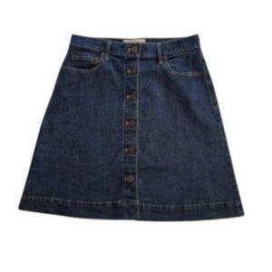 3/25$ - GAP Jupe Jean Femme Taille 2 Bleu, À Boutons, Au Genou